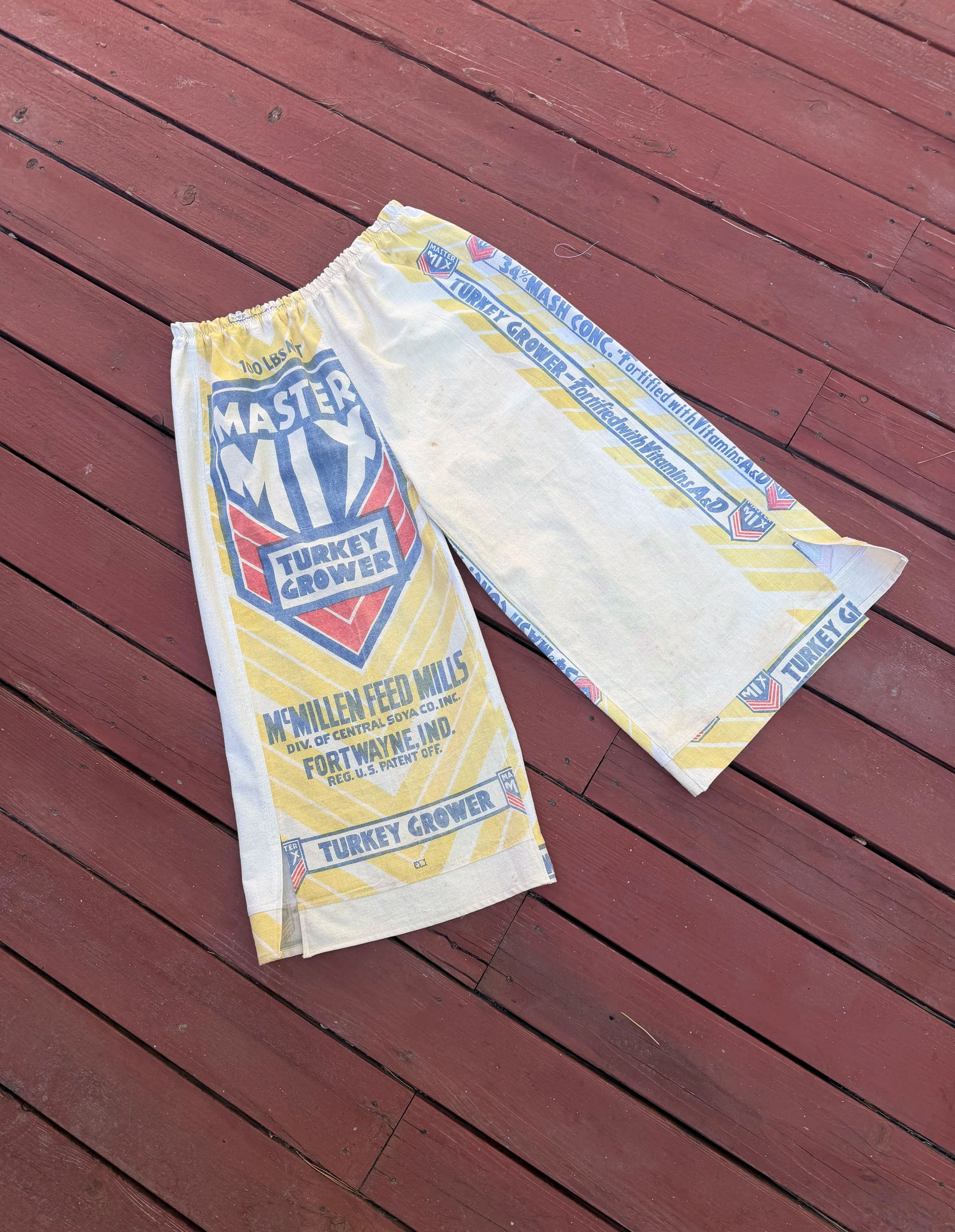 Yellow Master Mix - Feed Sack Pants | 1940s | fits L-XL