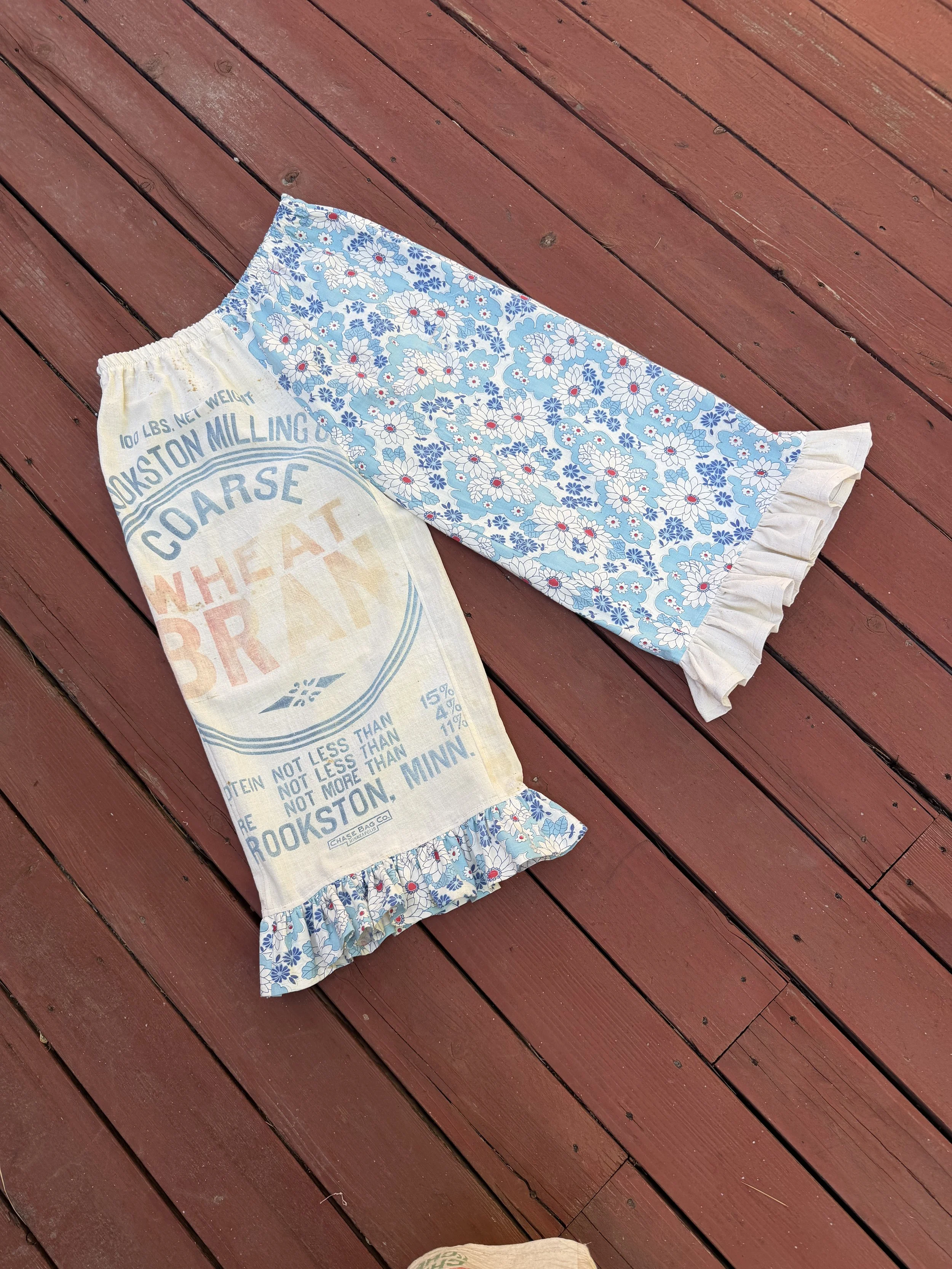 Blue Meadow - Feed Sack Party Pants | 1940s | fits L-XL