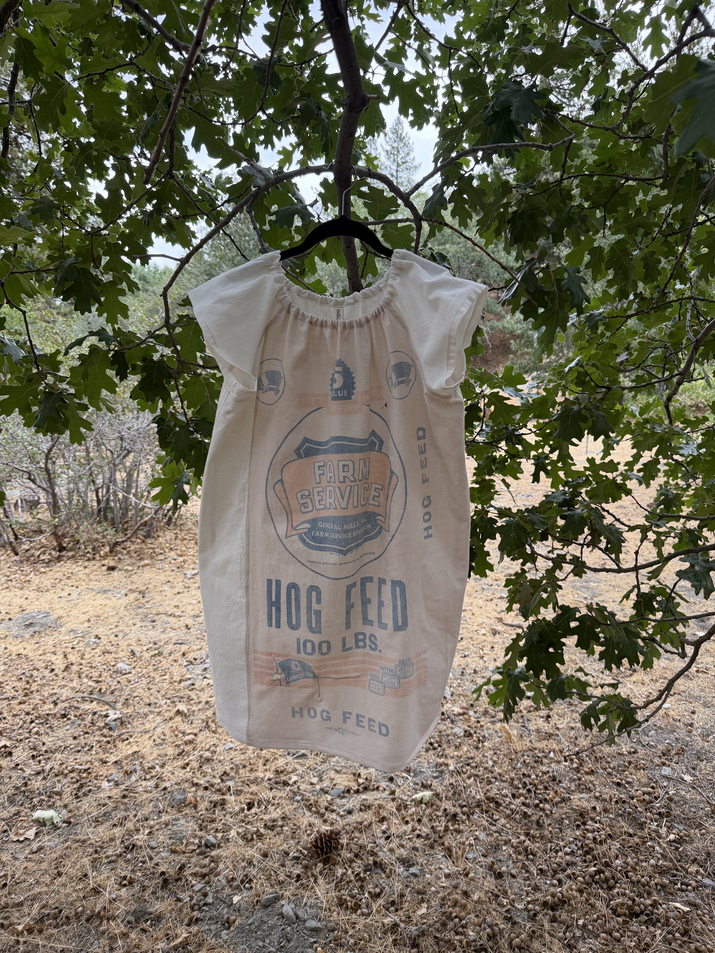 Farm Service Hog - Feed Sack Dress | 1940s | fits S-M-L