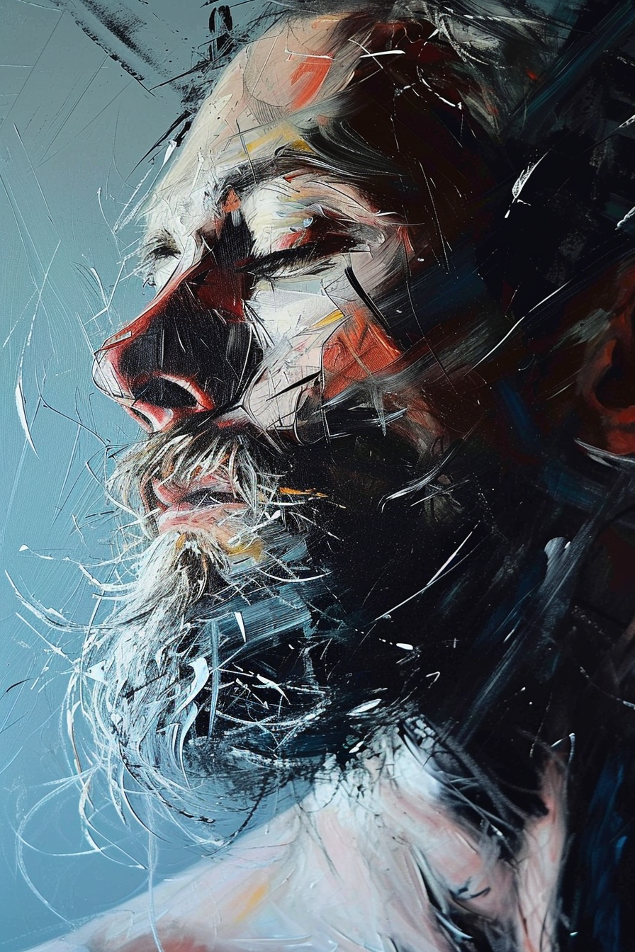 Painted Portraits Bearded Male