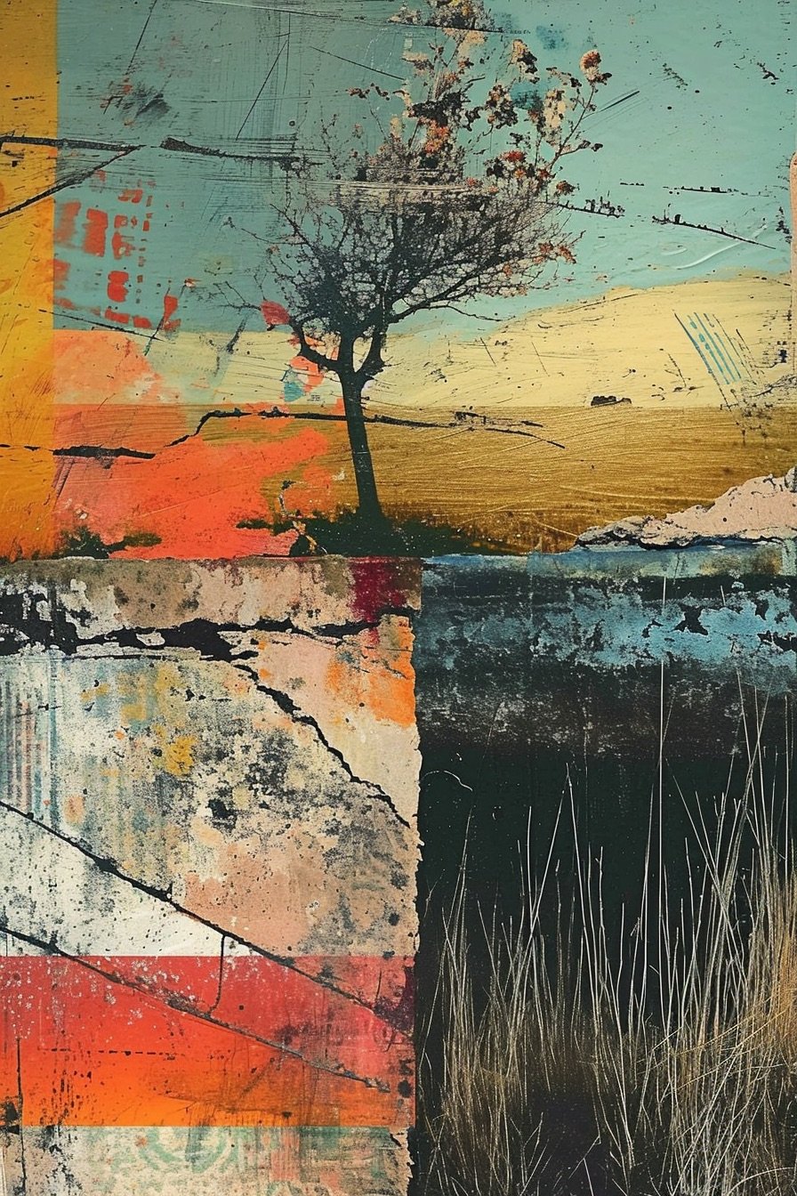 Abstract Paint Landcape Textures