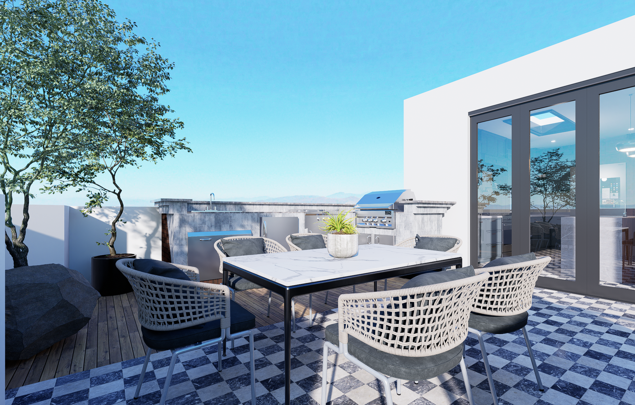 Private terrace with seating and beautiful views