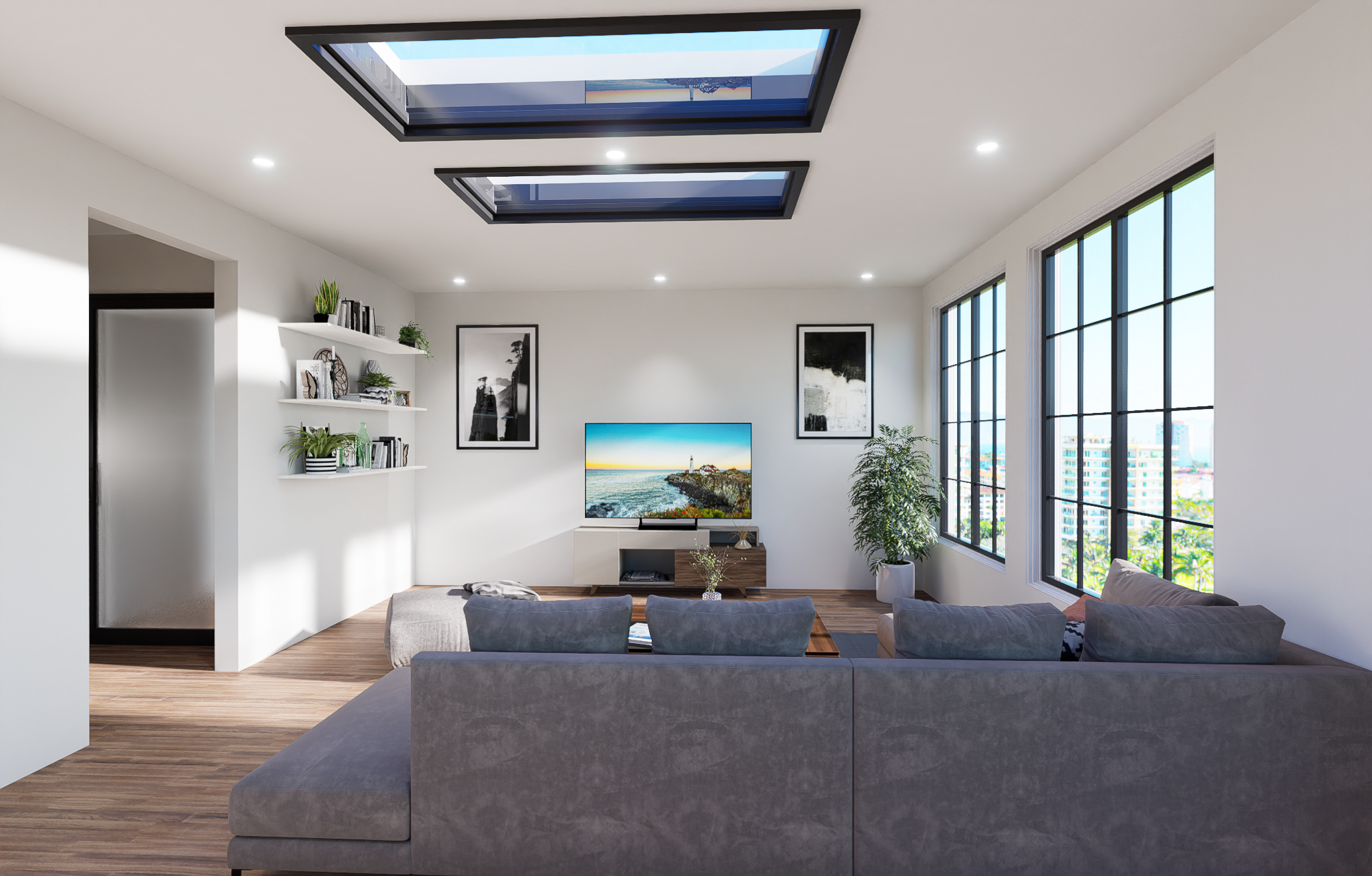 Living room and entertainment area