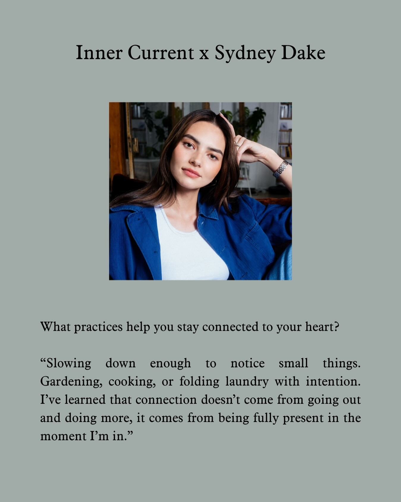 Inner Current x Sydney Dake

Sydney Dake is the founder of Gntl, a radically minimalist skincare concept reimagining everyday essentials. Inspired by Japanese principles of balance and intentional living, Sydney created Gntl to simplify routines, red