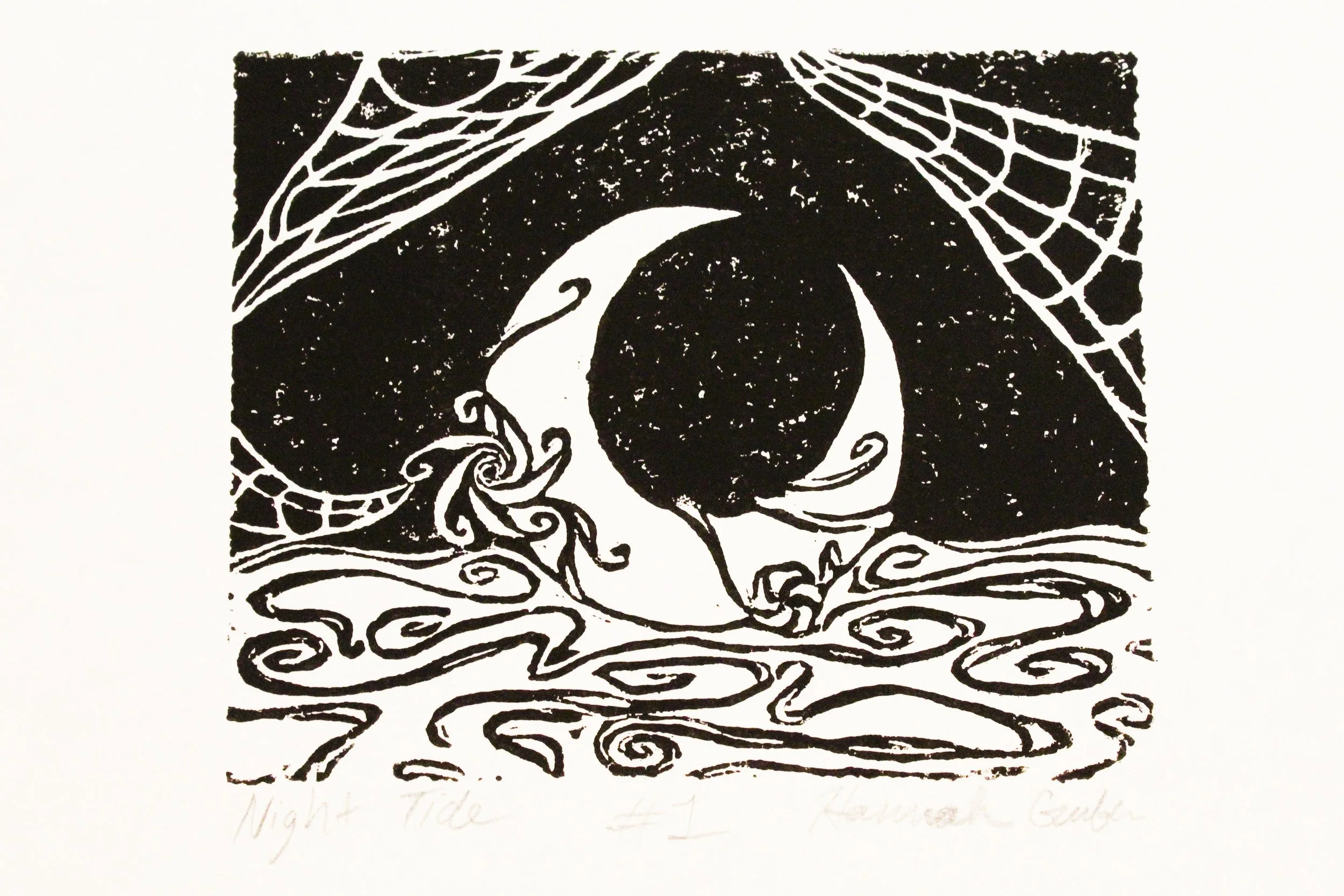 "Night Tide" - Linocut Print - 2019
