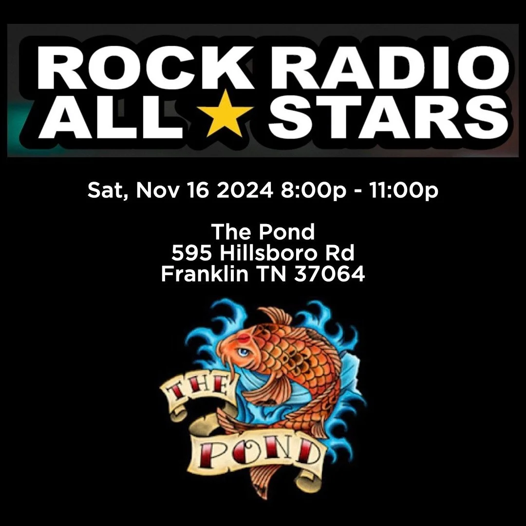 Hey! We'll be live @pondinfranklin Saturday 11/16! Come rock with us! #rockradioallstars #nashville #franklin #90srock #00srock #thepondrocks