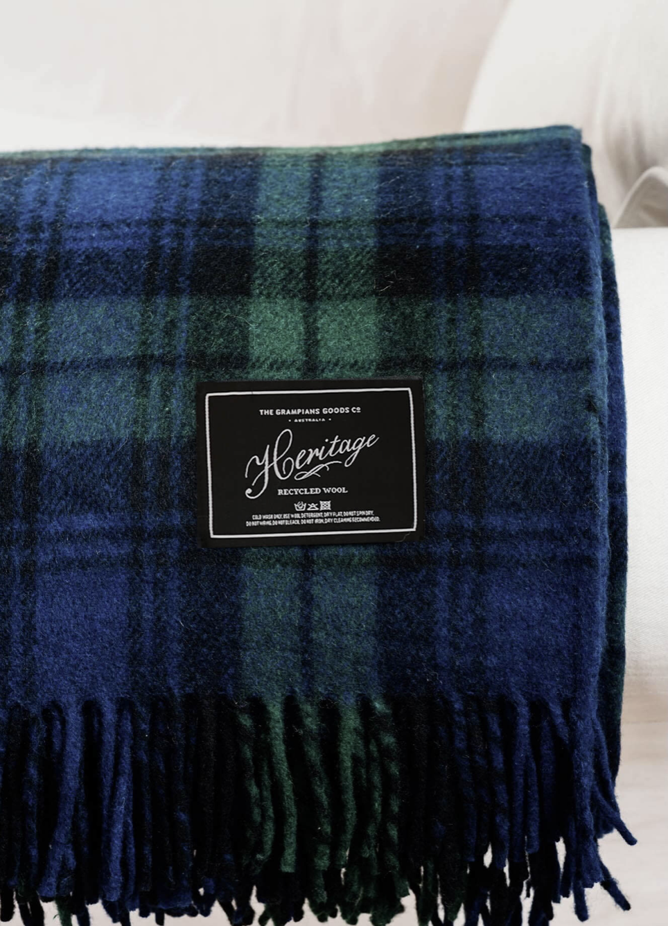 Grampians Good Co- Recycled Wool Tartan Blanket Forest