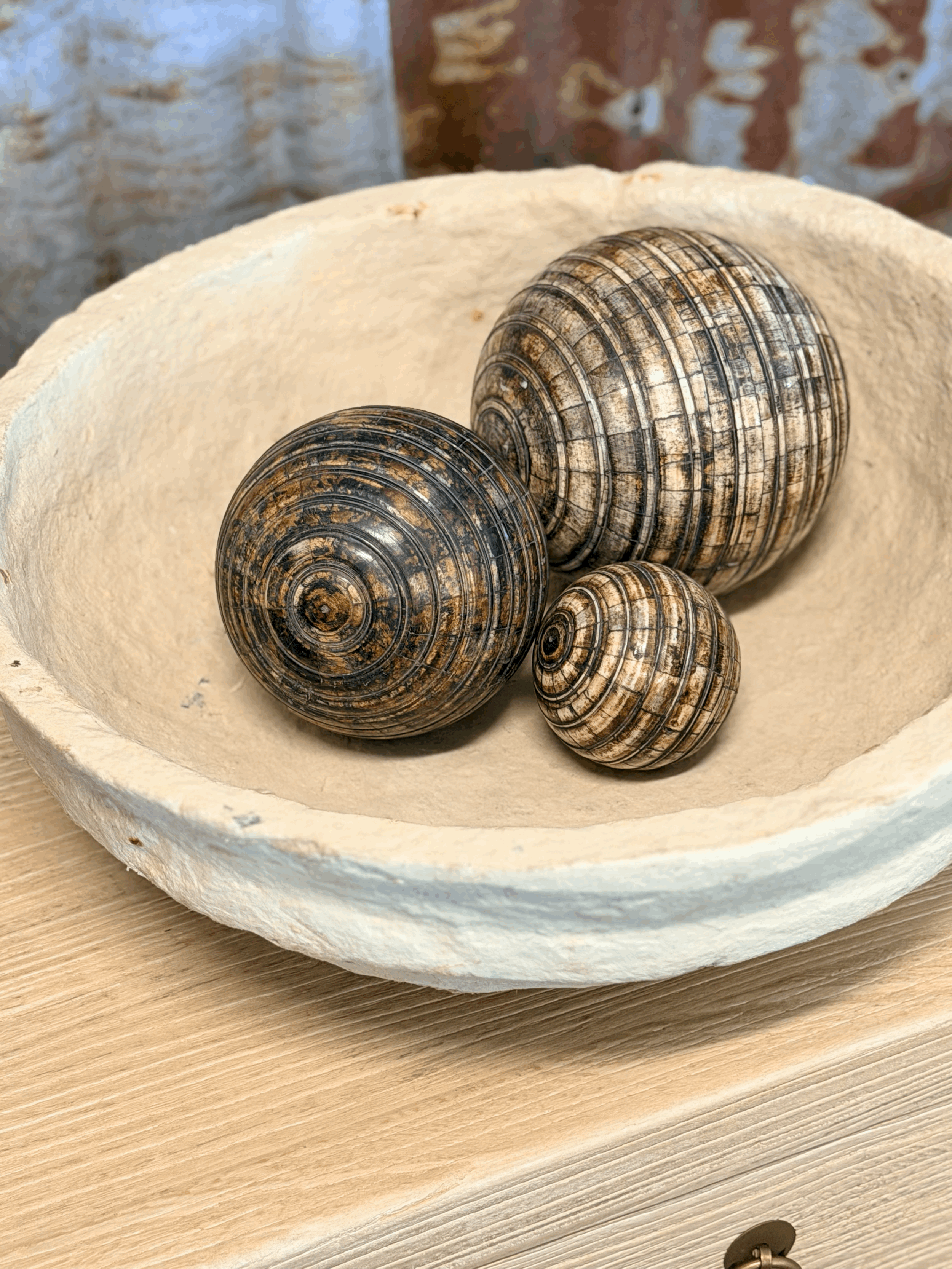 Indian Bone Inlay Decorative Ball