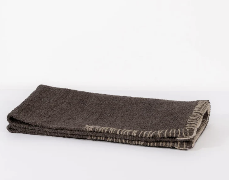 Zayra Bathmat Charcoal with Natural Hand Stitch
