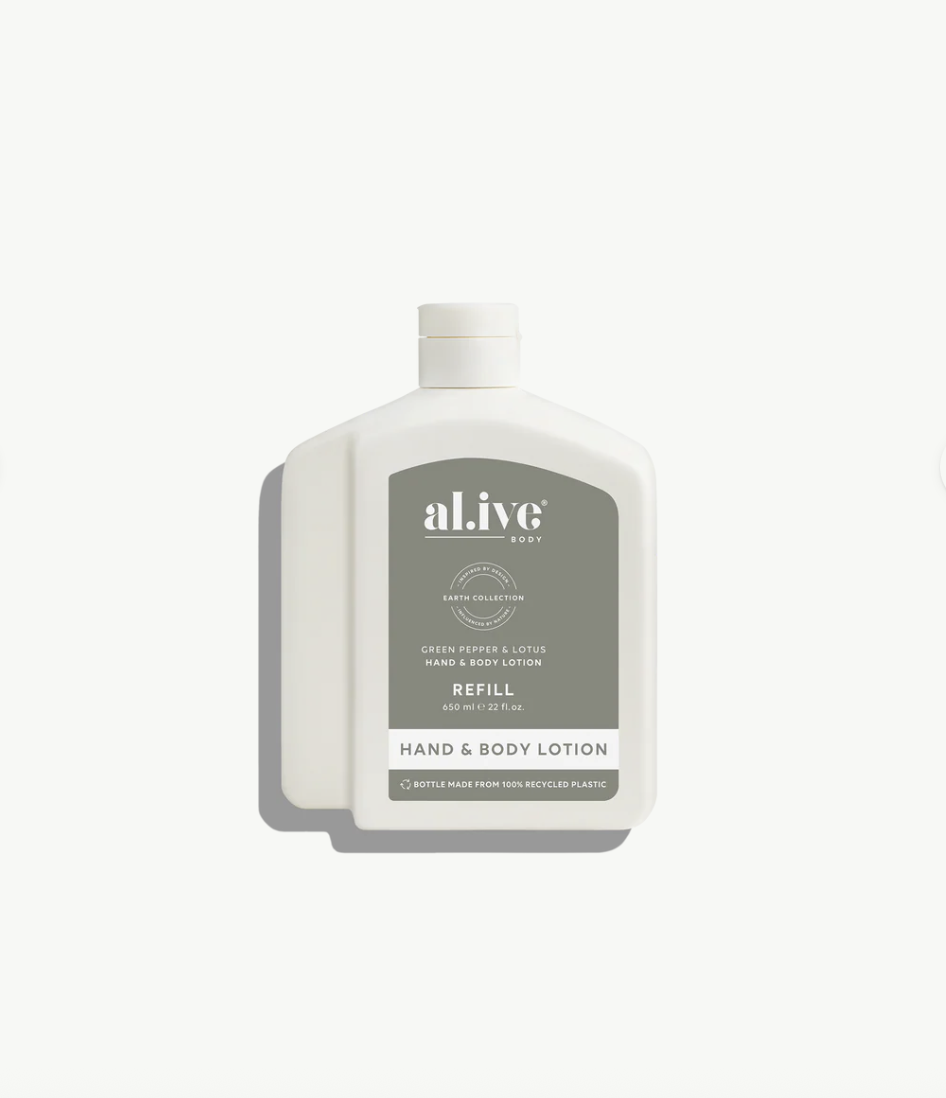Al.ive Body Green Pepper & Lotus 650ml Lotion Refill
