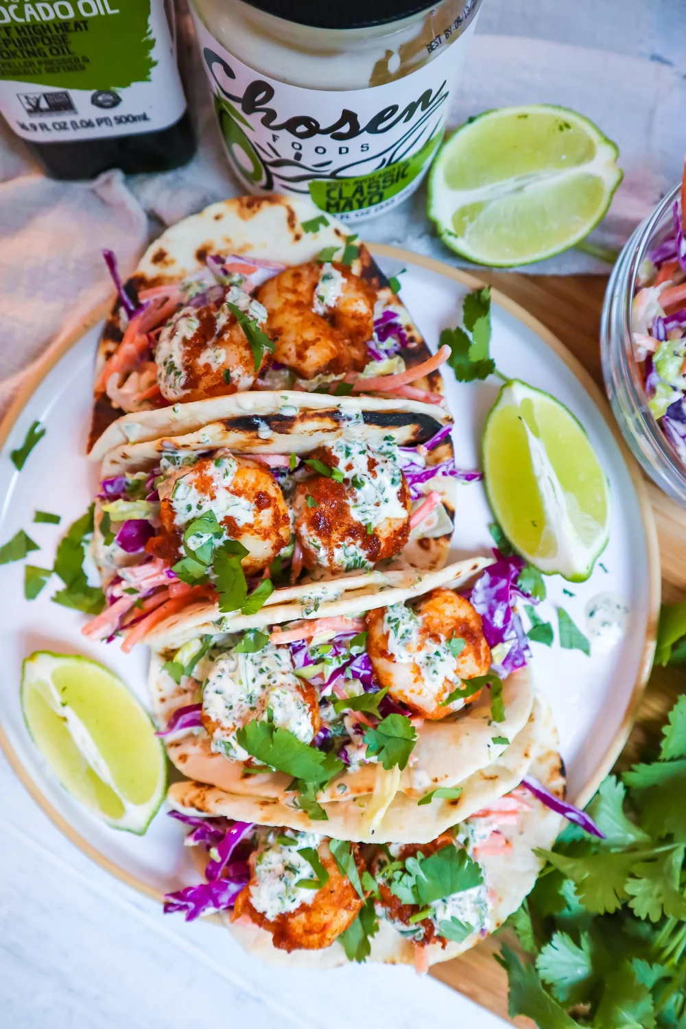 Cilantro Lime Shrimp Tacos With Creamy Cilantro Lime Sauce — Jazz Leaf