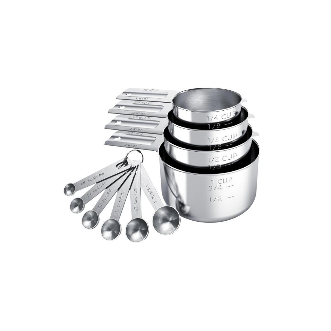 Stainless Steel Measuring Cups & Spoons Set