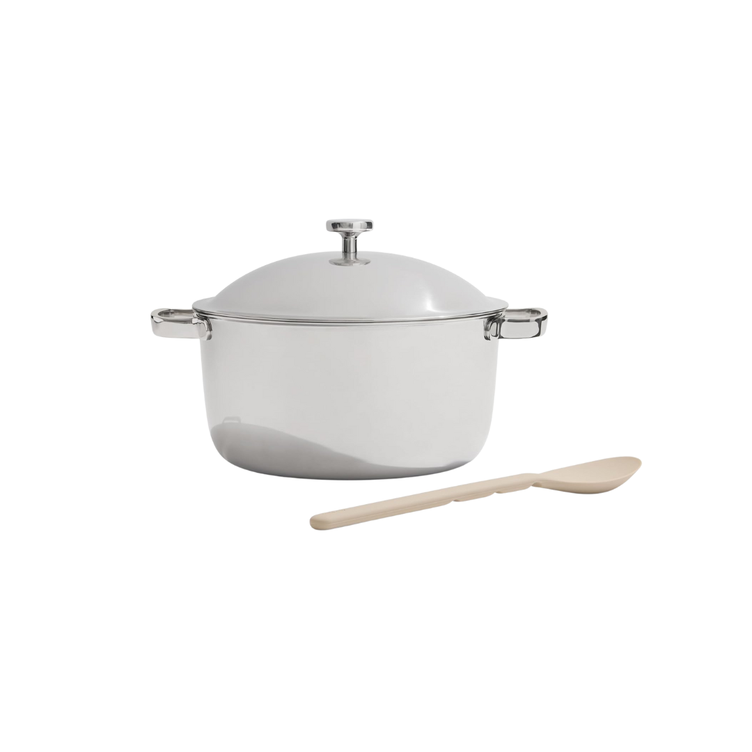 Stainless Steel Pot with wooden spoon by Our Place