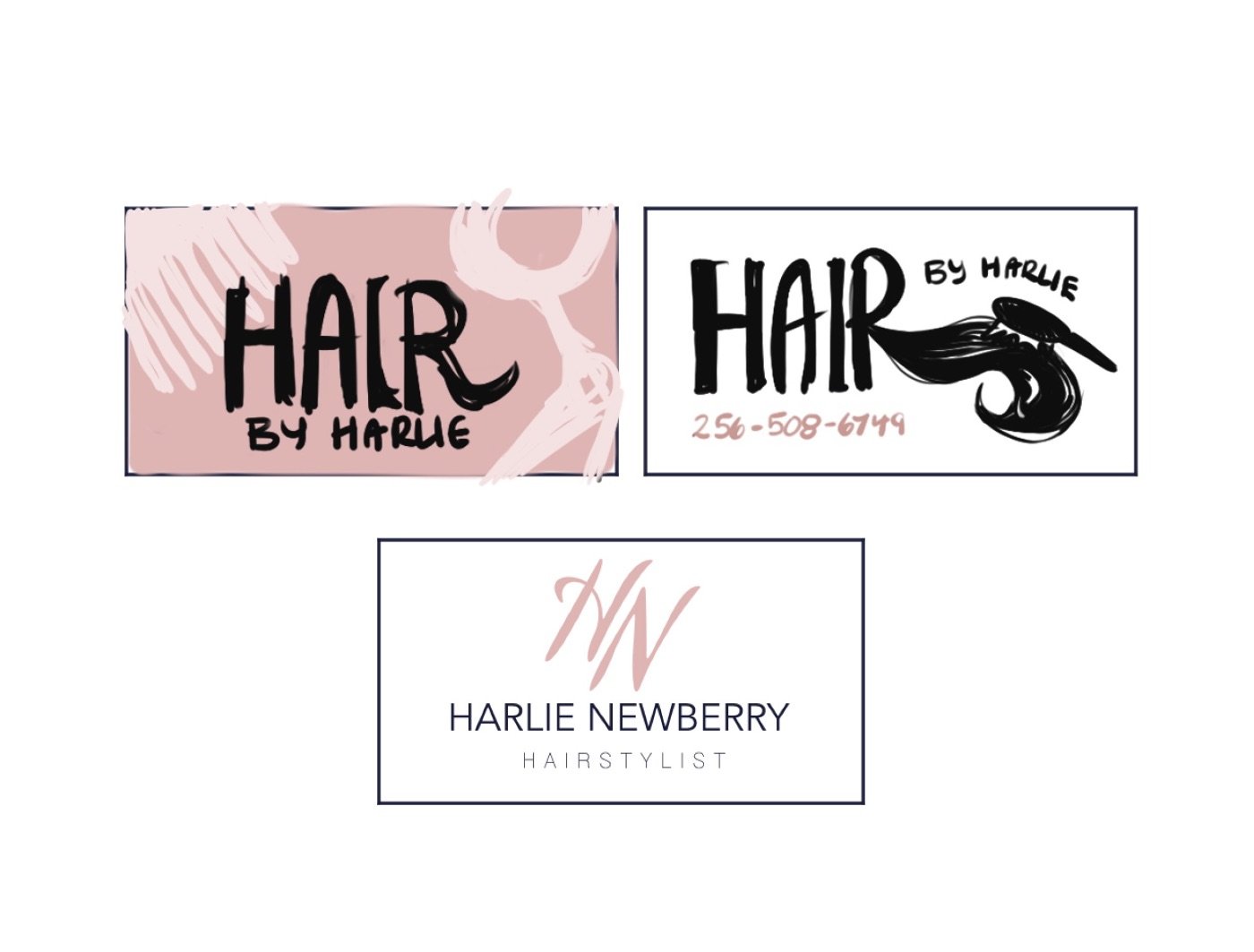 Business card concepts for a hair stylist