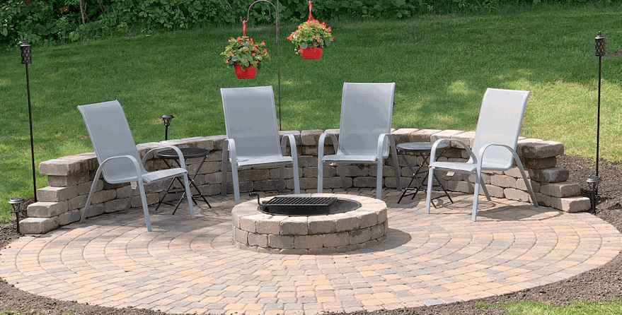 Paver Patio with Firepit 