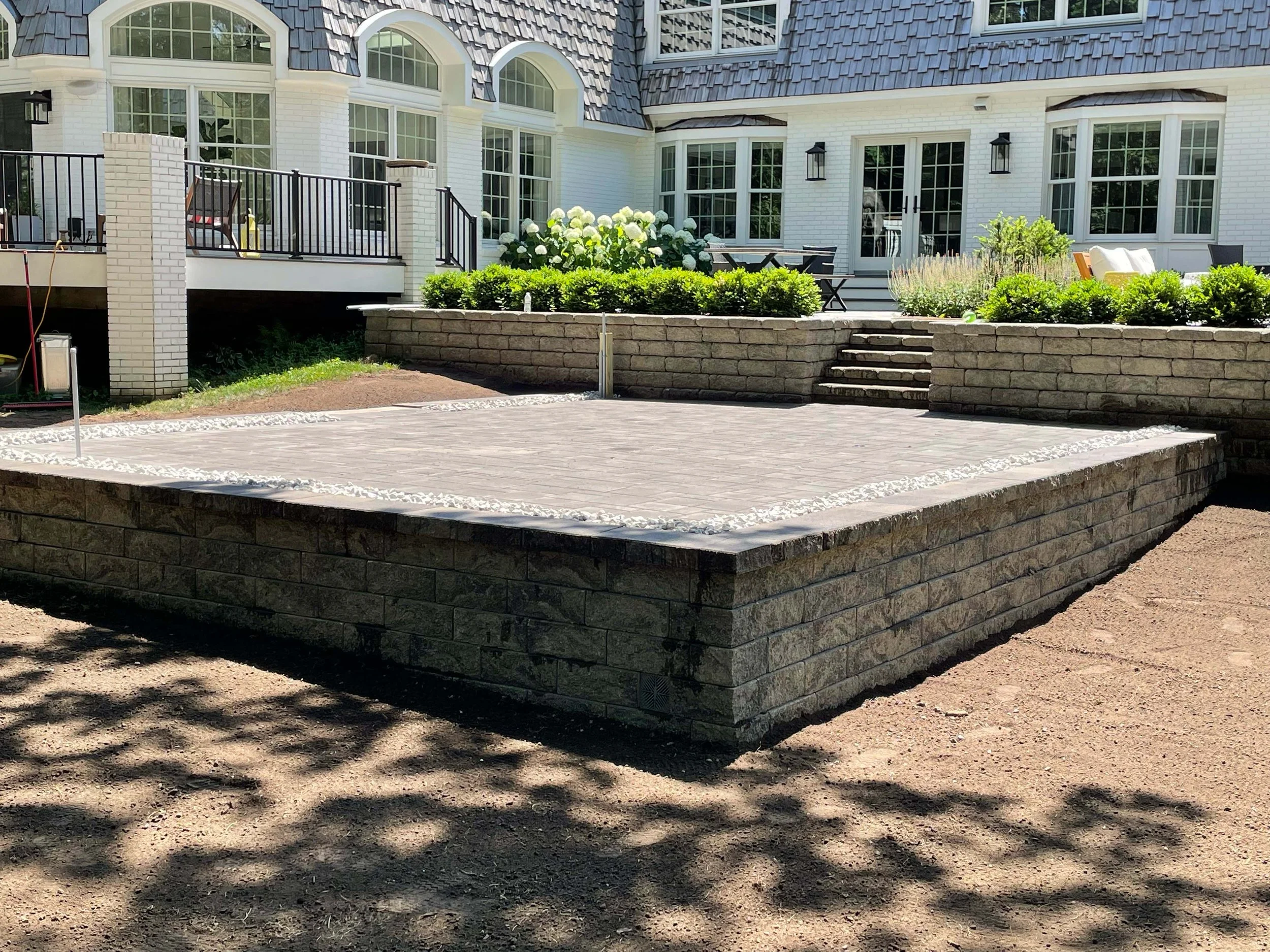 Elevated Retaining Wall and Paver Patio