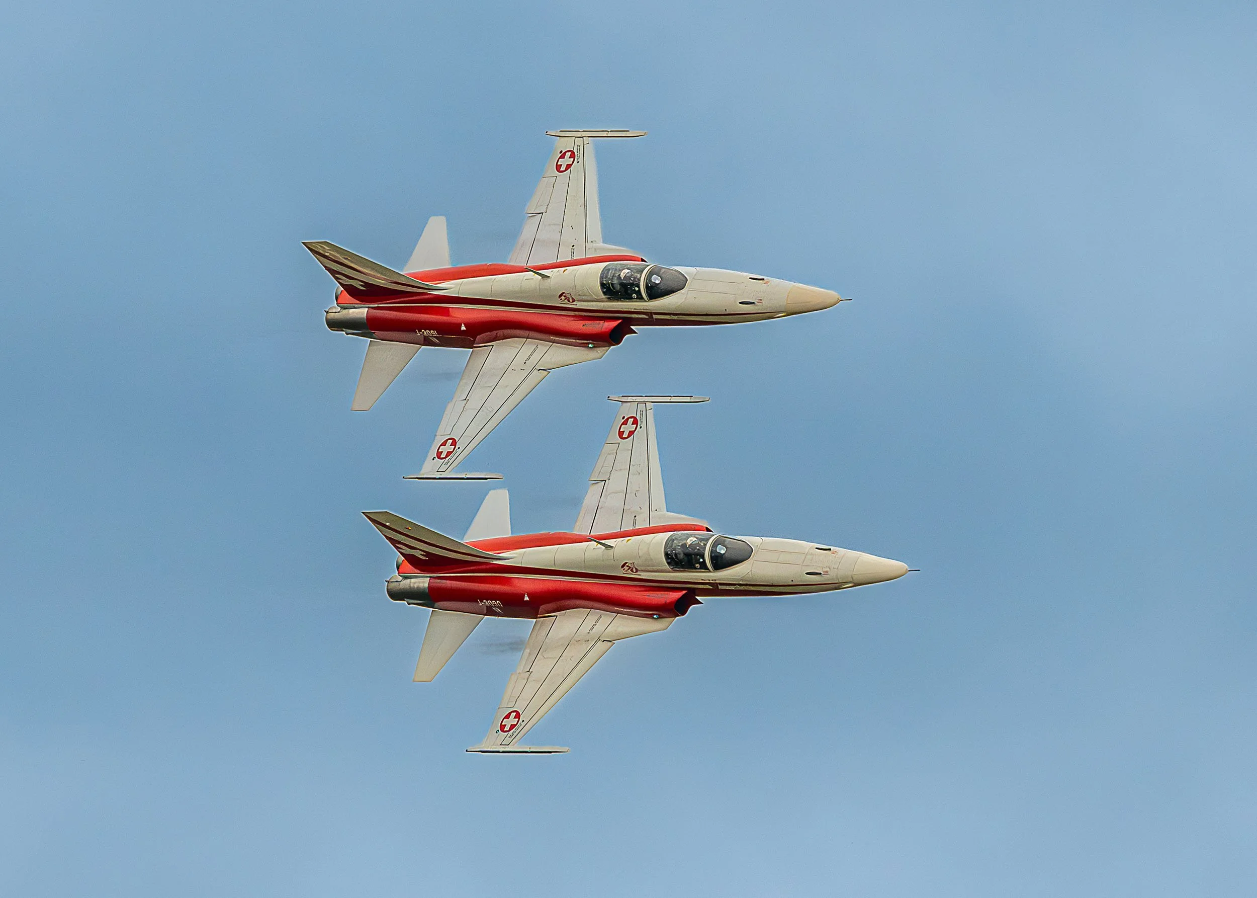 The Patrouille Suisse | 6 Northrop F-5E Tiger IIs | Swiss Air Force Aerobatic Team | Emmen