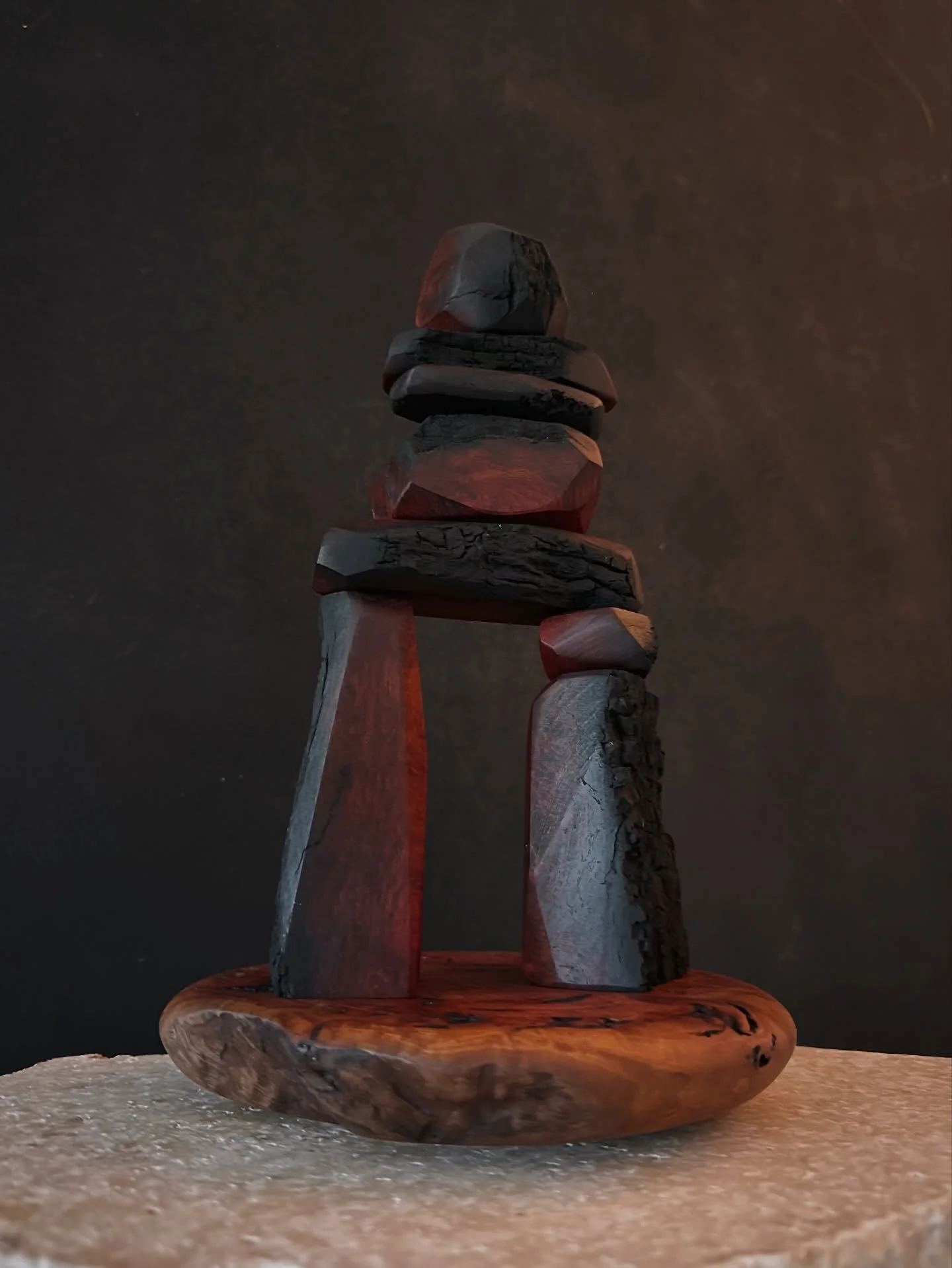 Fiery Lace Sheoak ~Allocasuarina fraseriana~ Inukshuk seemed fitting to come to me in a charred state from @woodenstuffau 

I had no idea what I was going to do with this and decided to kick the year off with something artistic, if that&rsquo;s what 