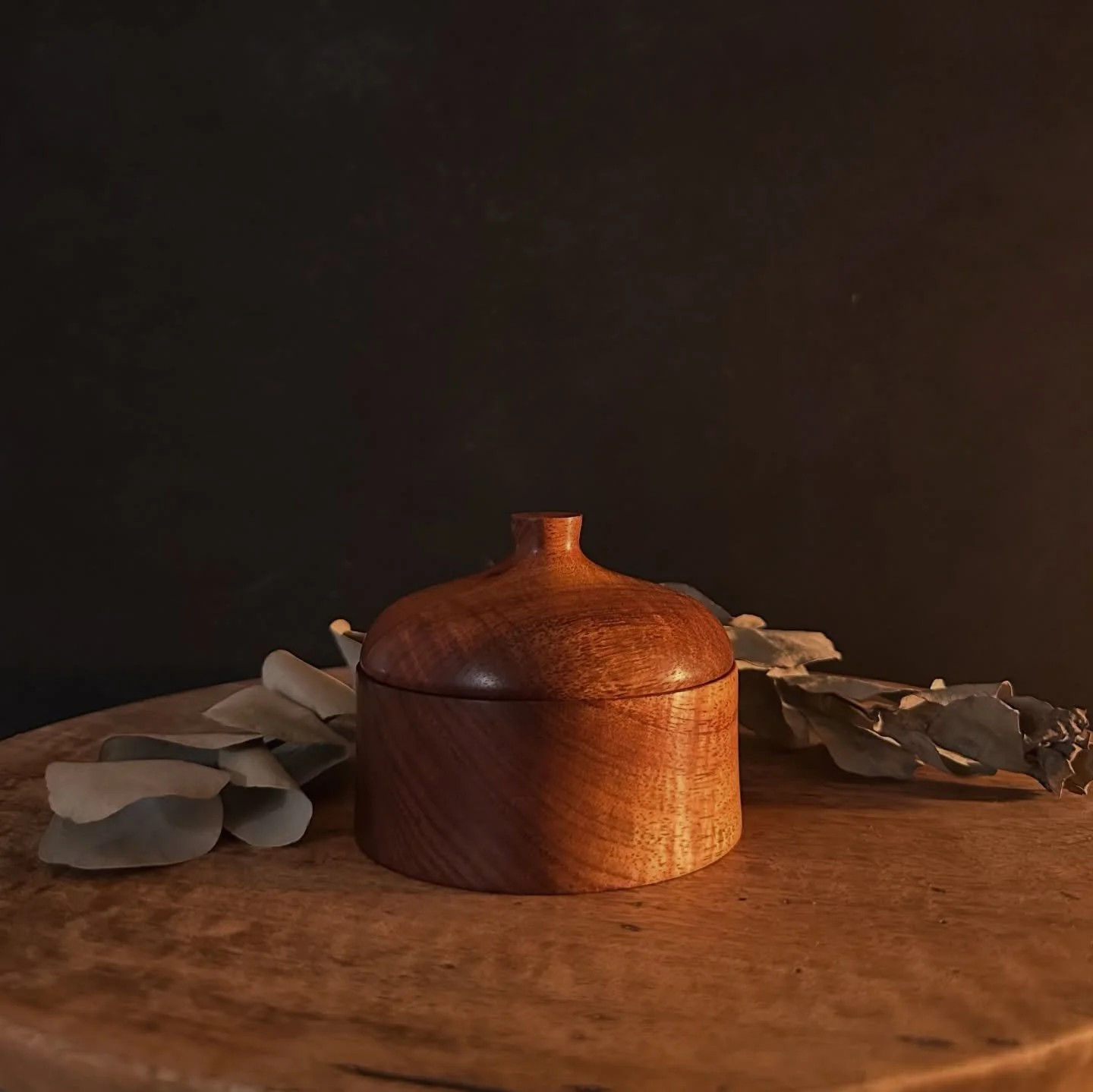 Tasmanian Blackwood turned box. 

This one is available at @gosfordgallery gift shop.
Timber from @carvingandturningtimbersales