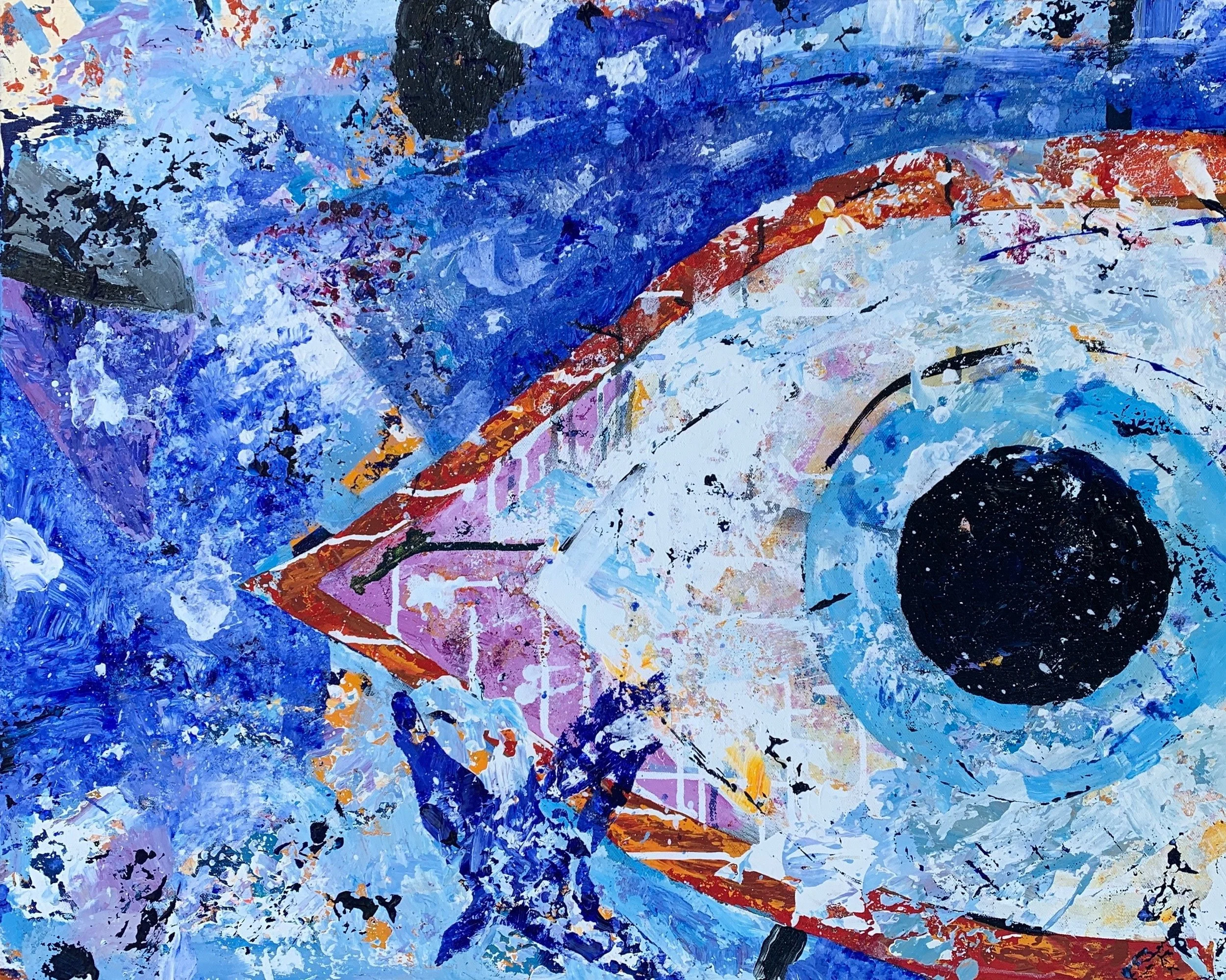 Return to the space we forgot, 2023, Acrylic on canvas - 24 x 30 inches, Click for full image (Available)