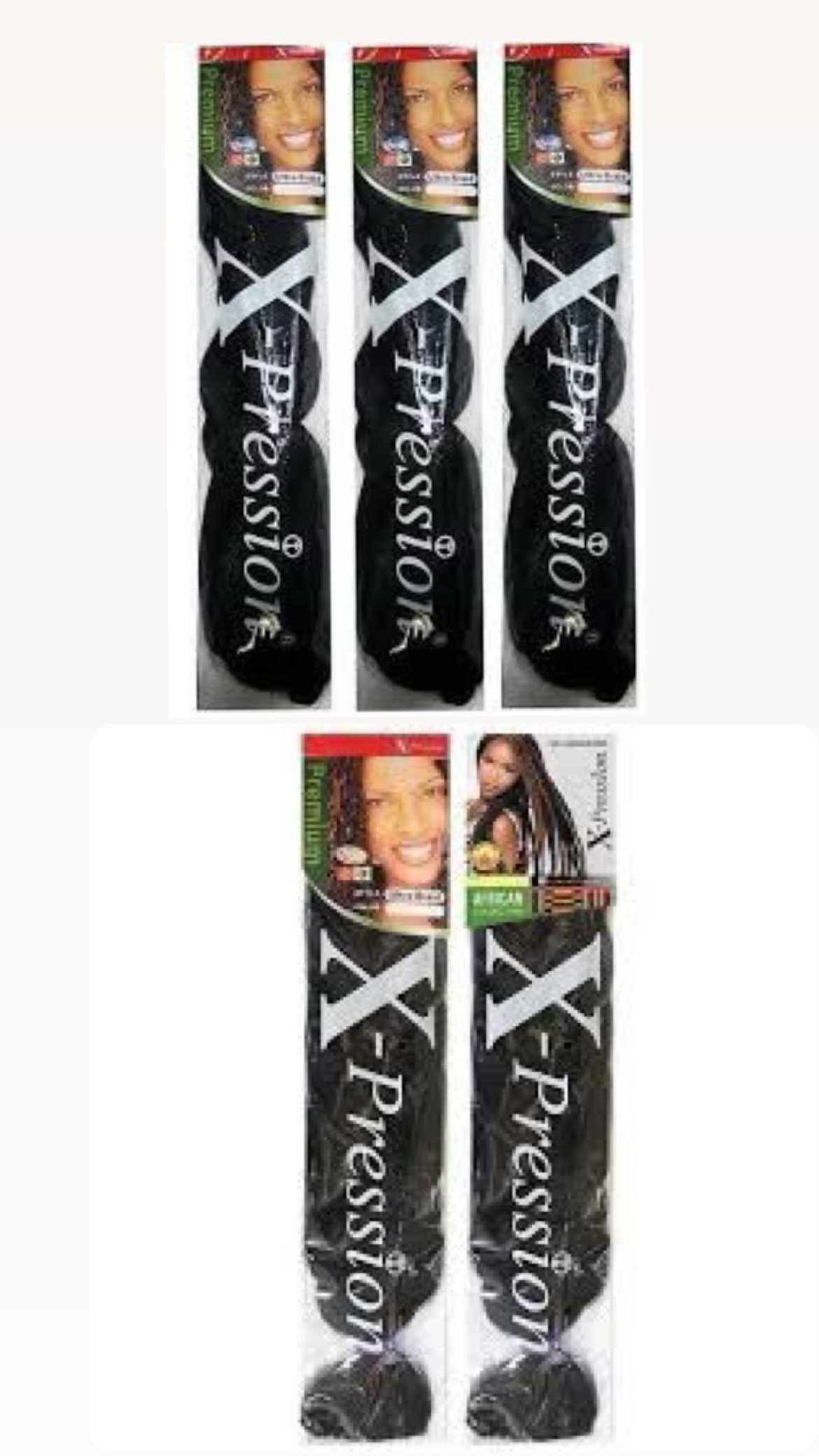 Non-prestreched braiding hair
-Best for simple updo styles or an attached ponytail