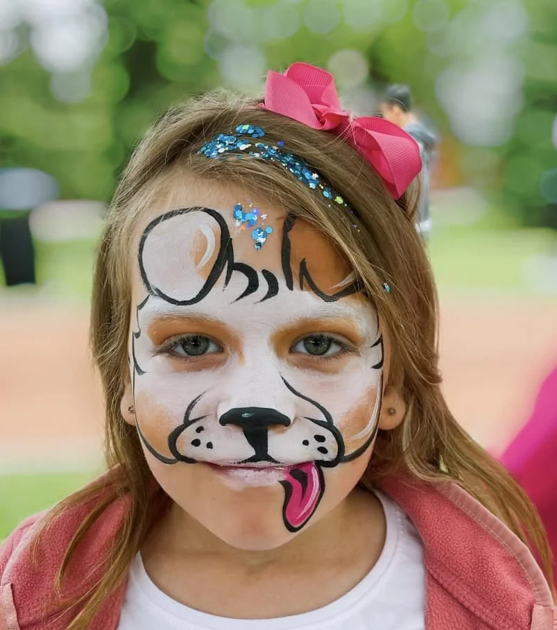 Kids puppy face painting design by Magic Pixie Entertainment in Edmonton