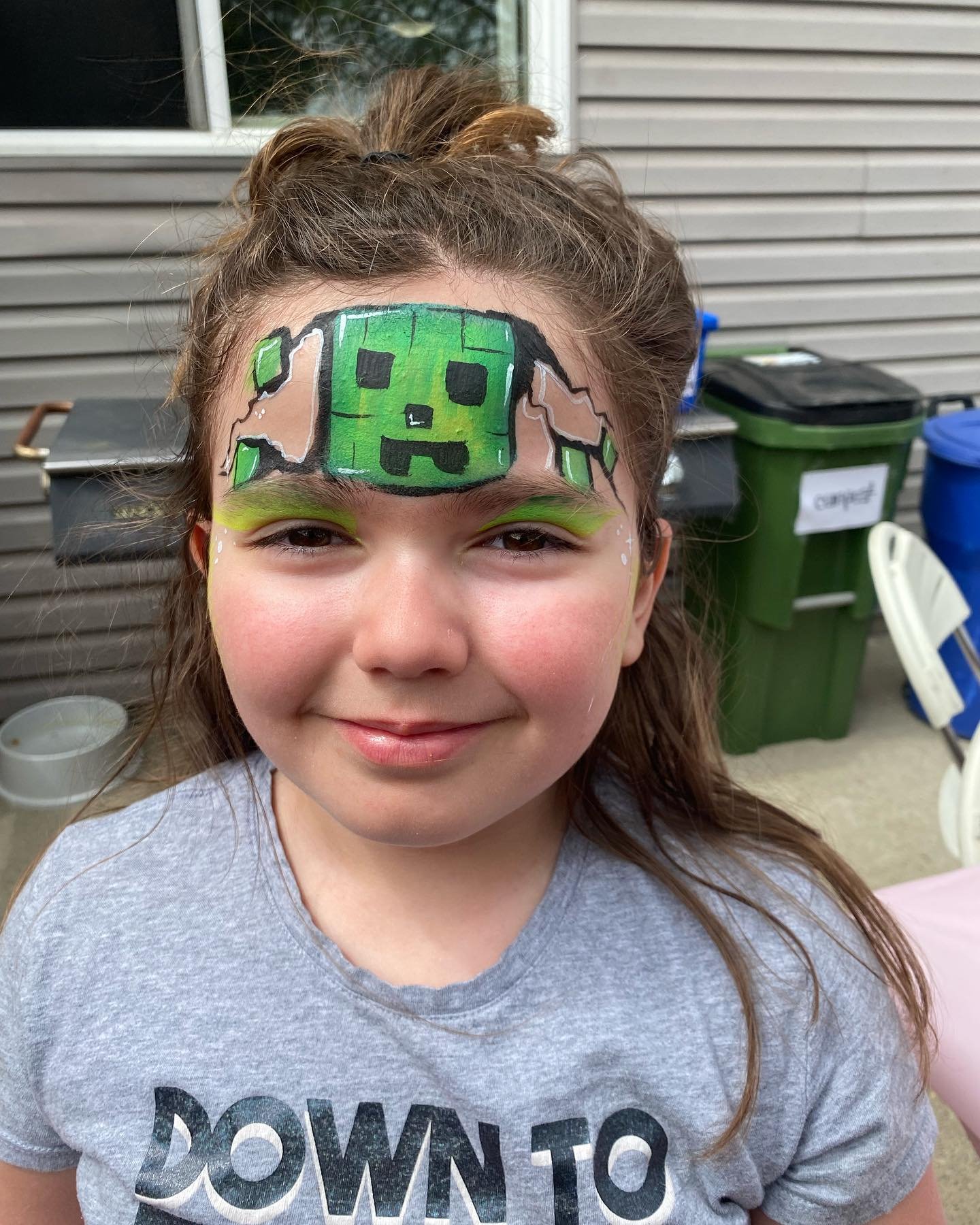 Kids minecraft face painting design by Magic Pixie Entertainment in Edmonton