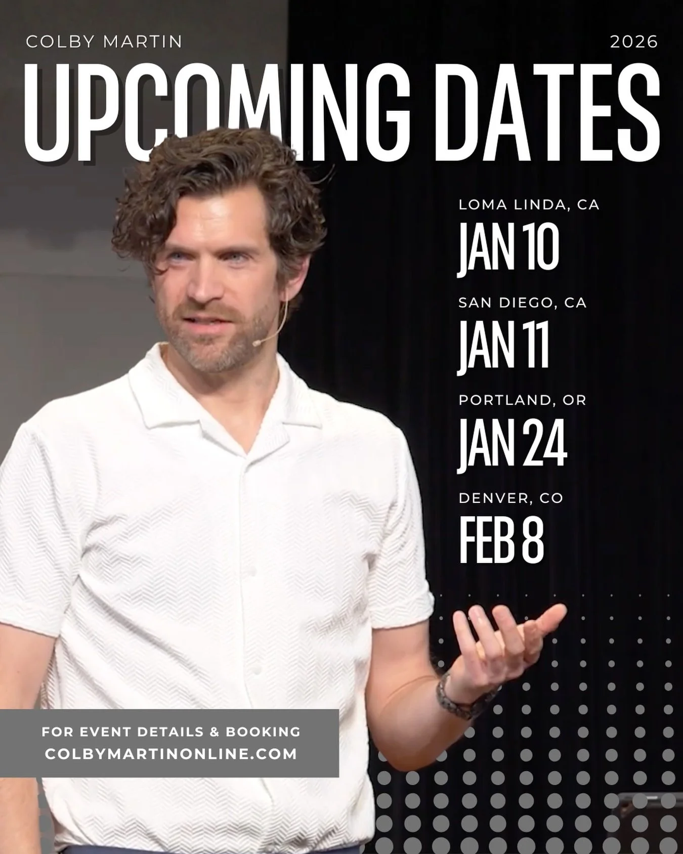 New Year New Events!

I am stoked to get back on the road, traveling for the sake of:

⛪️ Guest Preaching
📚 Author Events
🎤 Keynotes &amp; Conferences
📝 UnClobber Workshops

The year begins in SoCal,
Where this Saturday I&rsquo;ll be at the Sabbat