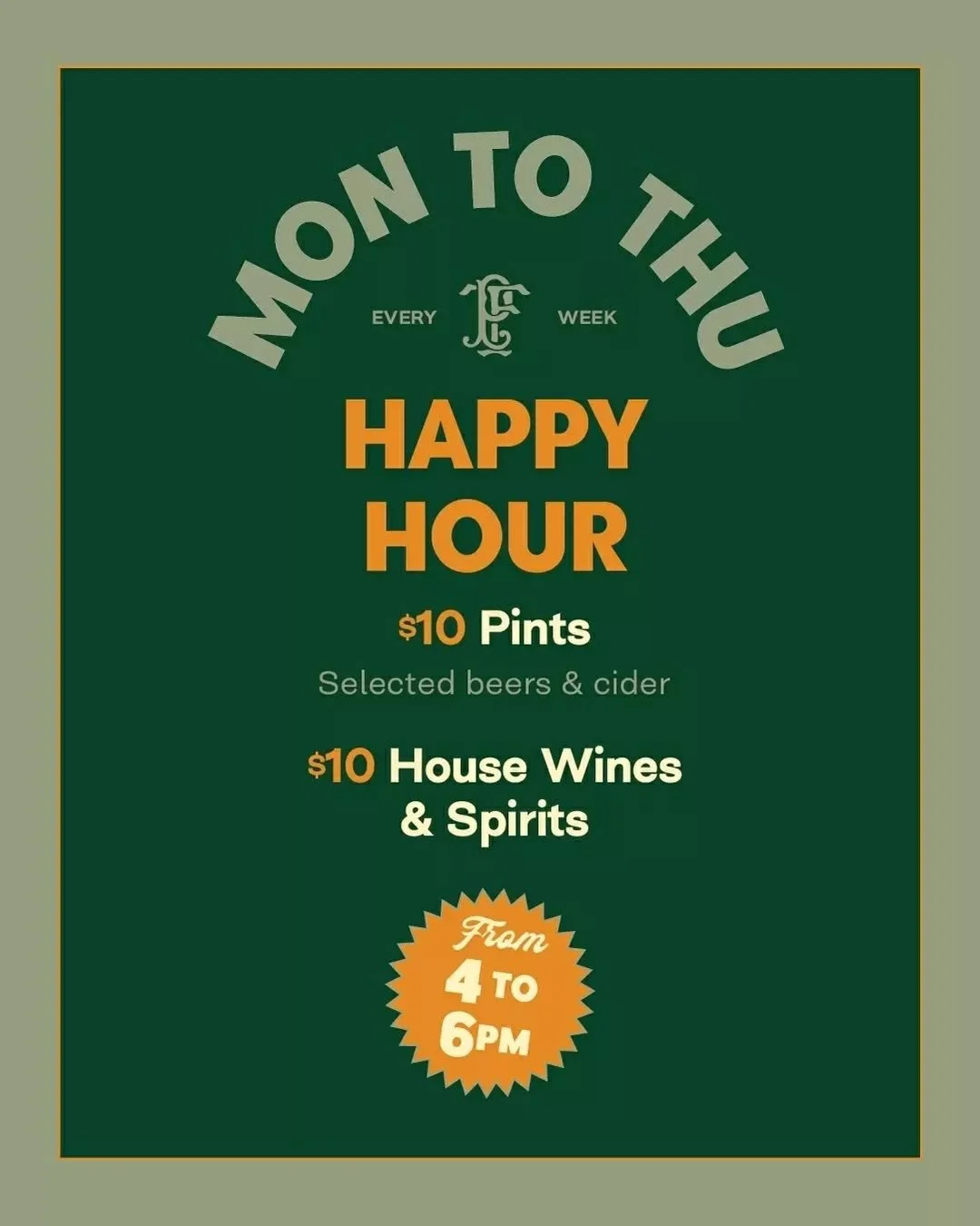 We've got something on every day of the week. 

Happy hour, lunch and dinner specials, trivia, live music, Friday's Power Hours and our Sunday roast.

The Fifth Province. For whatever the craic may be.