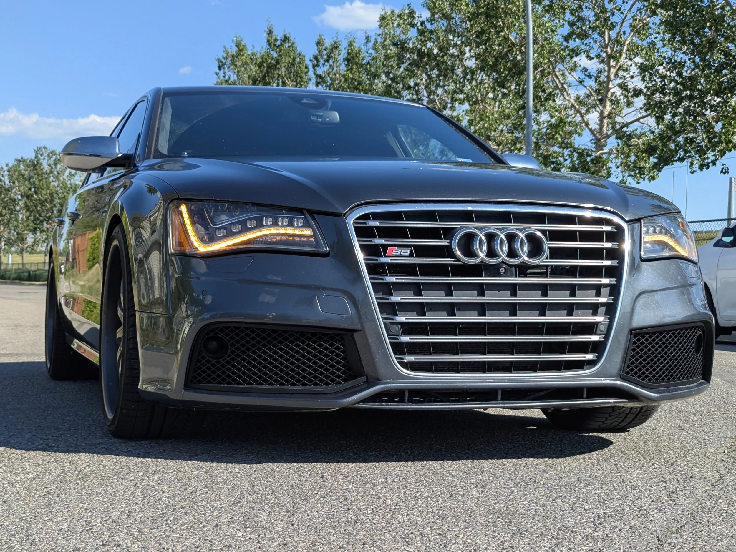 Custom Audi S8 front lower grilles we designed and made