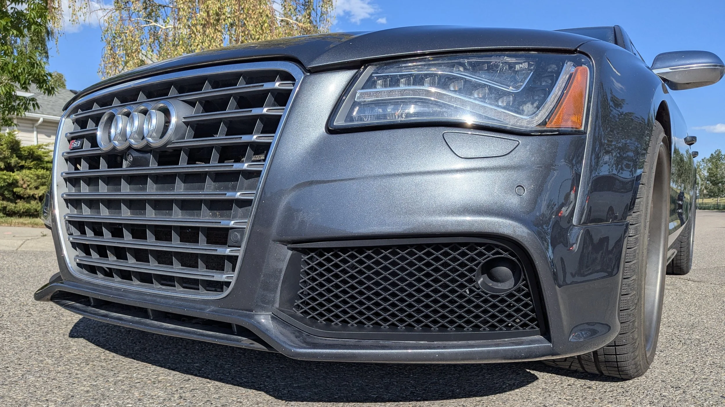 Custom Audi S8 front lower grilles we designed and made