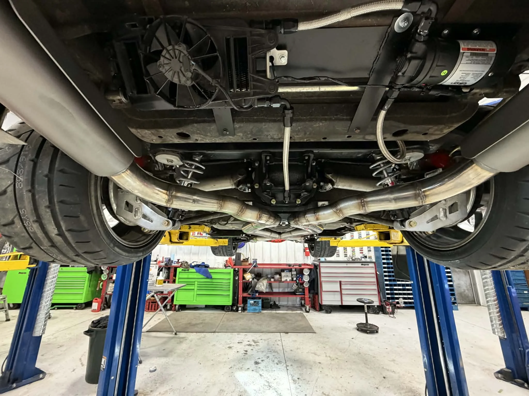 Custom Low Profile Lower Coilover Mounts for a C3 Corvette Race Car