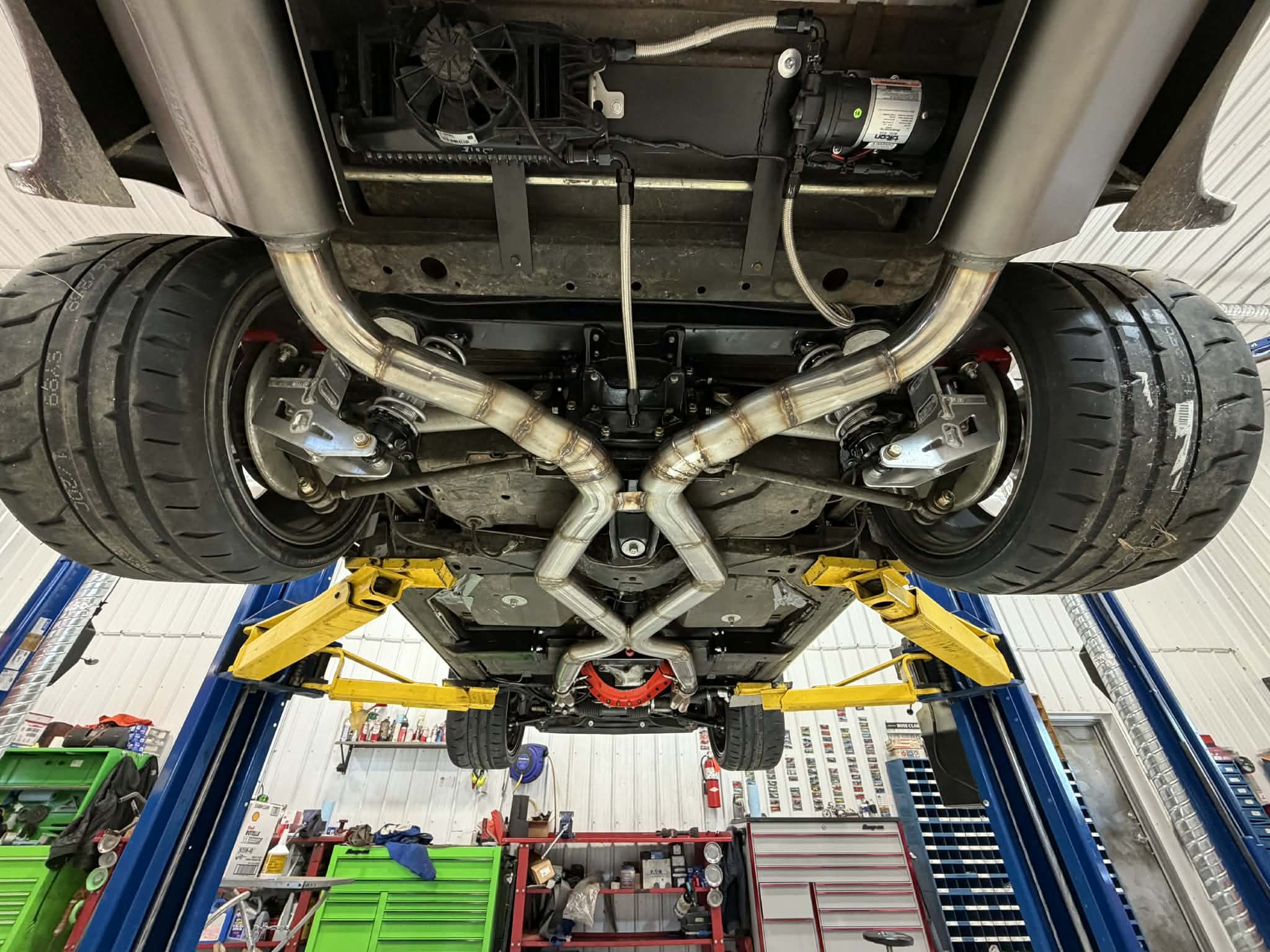 Custom Low Profile Lower Coilover Mounts for a C3 Corvette Race Car