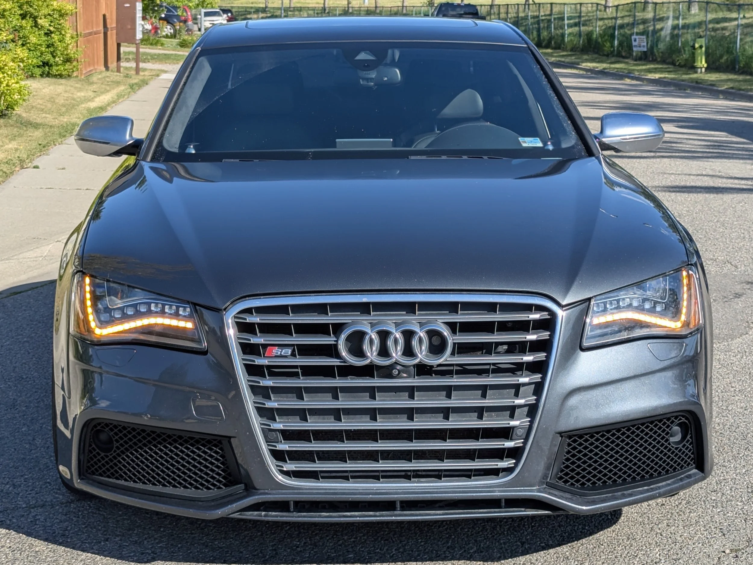 Custom Audi S8 front lower grilles we designed and made