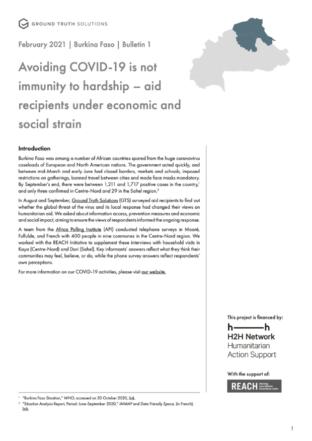 Bulletin 1 - Avoiding COVID-19 is not immunity to hardship – aid recipients under economic and social strain