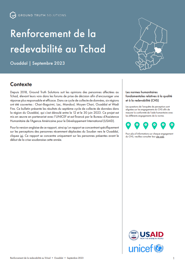 Renforcement de la redevabilité au Tchad - Ouaddaï