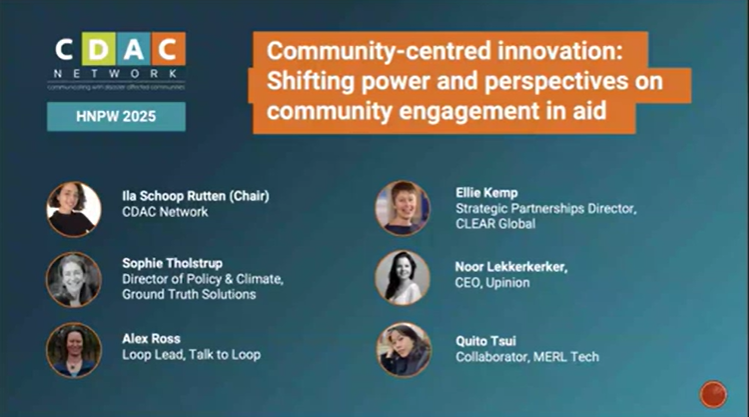 Community-centred innovation: Shifting power in community engagement in aid