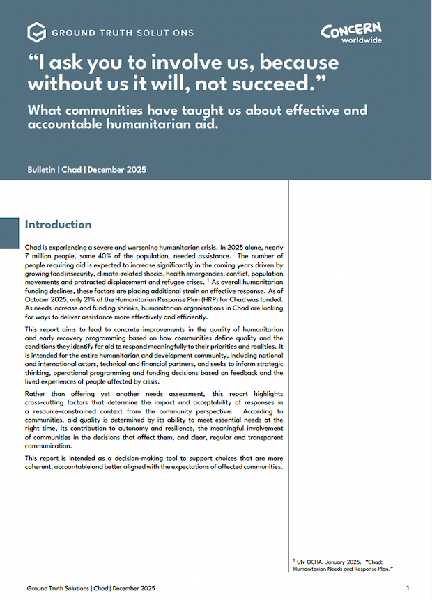“I ask you to involve us, because without us, it will not succeed.” What communities have taught us about effective and accountable humanitarian aid.