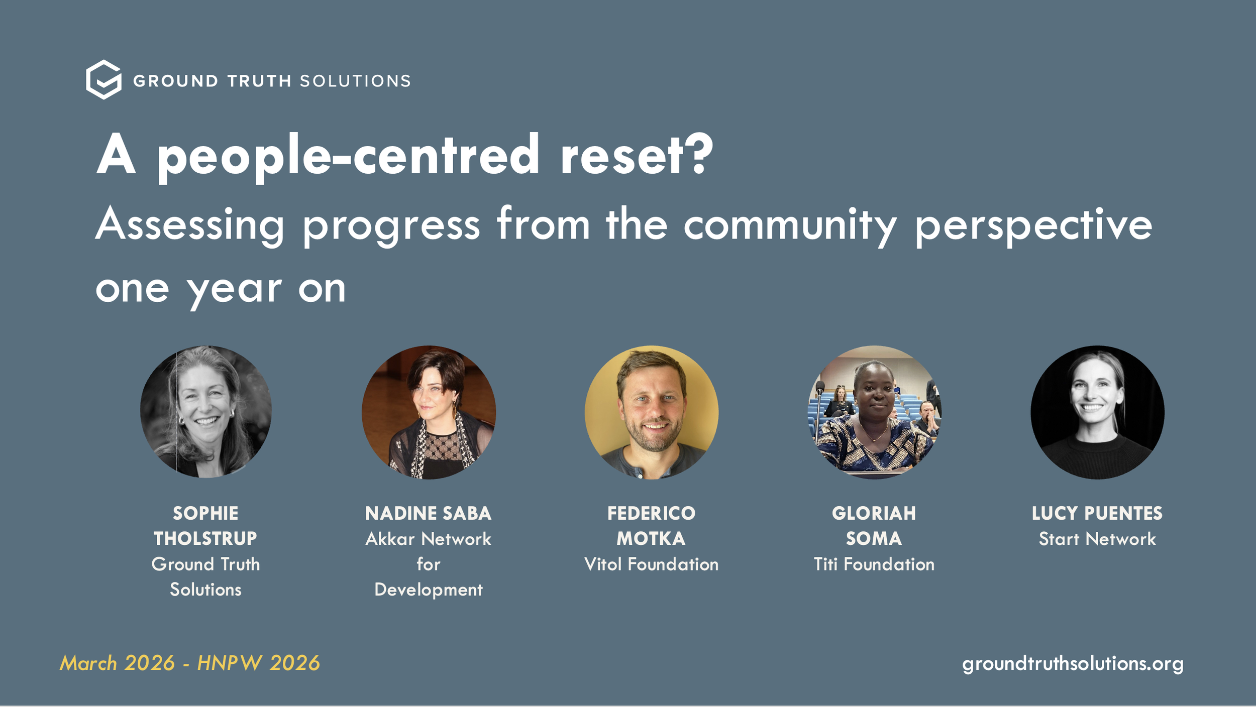 A people-centred reset? Assessing progress from the community perspective one year on 