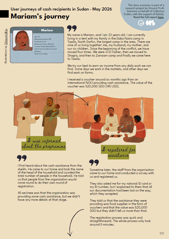 Mariam’s journey: User journeys of cash recipients in Sudan – Summary