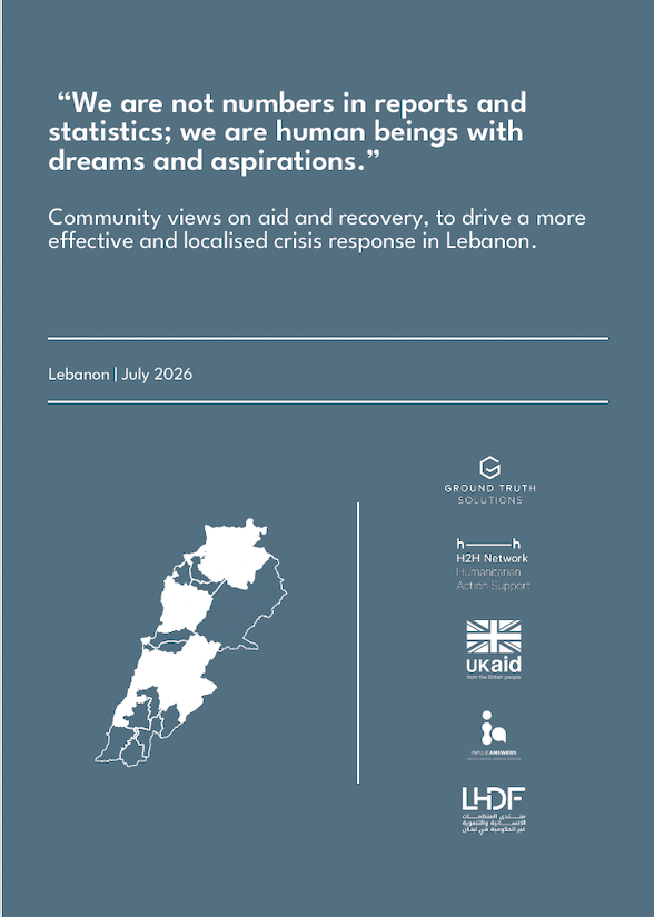 “We are not numbers in reports and statistics; we are human beings with dreams and aspirations.”Community views on aid and recovery, to drive a more effective and localised crisis response in Lebanon.