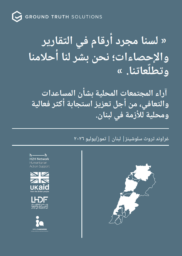 “We are not numbers in reports and statistics; we are human beings with dreams and aspirations.”Community views on aid and recovery, to drive a more effective and localised response in Lebanon, Arabic