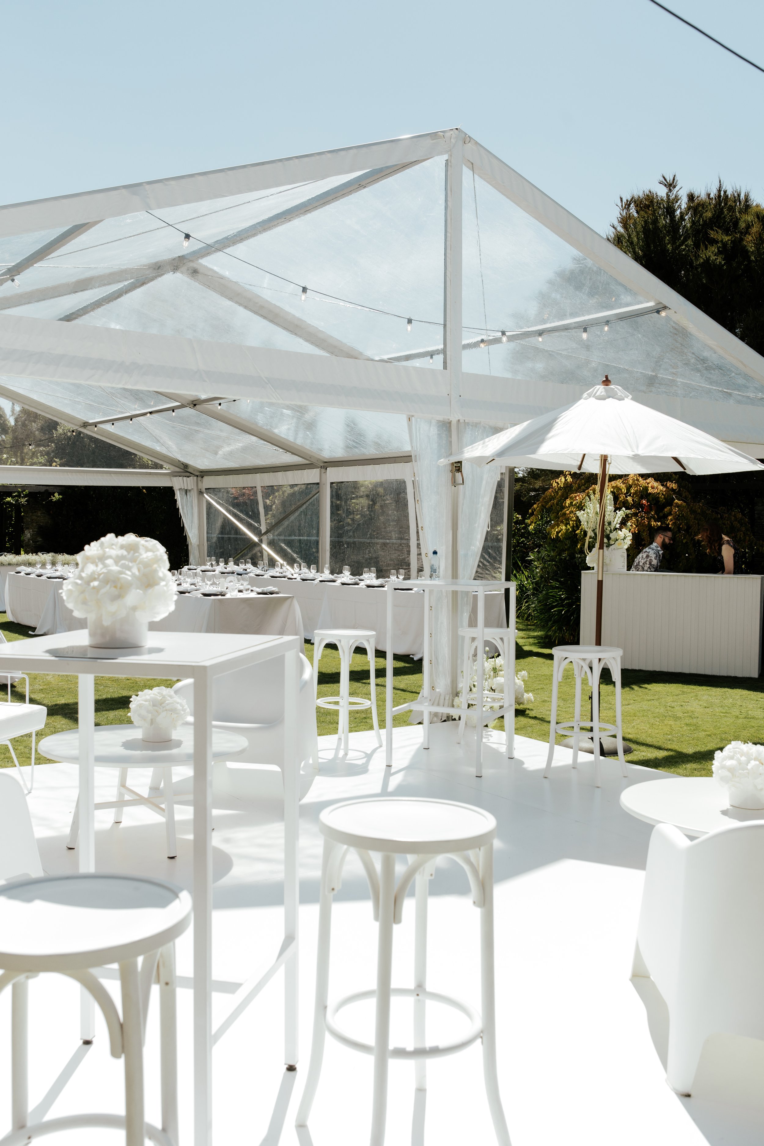 All white modern wedding marquee - Christchurch - Truly Yours NZ