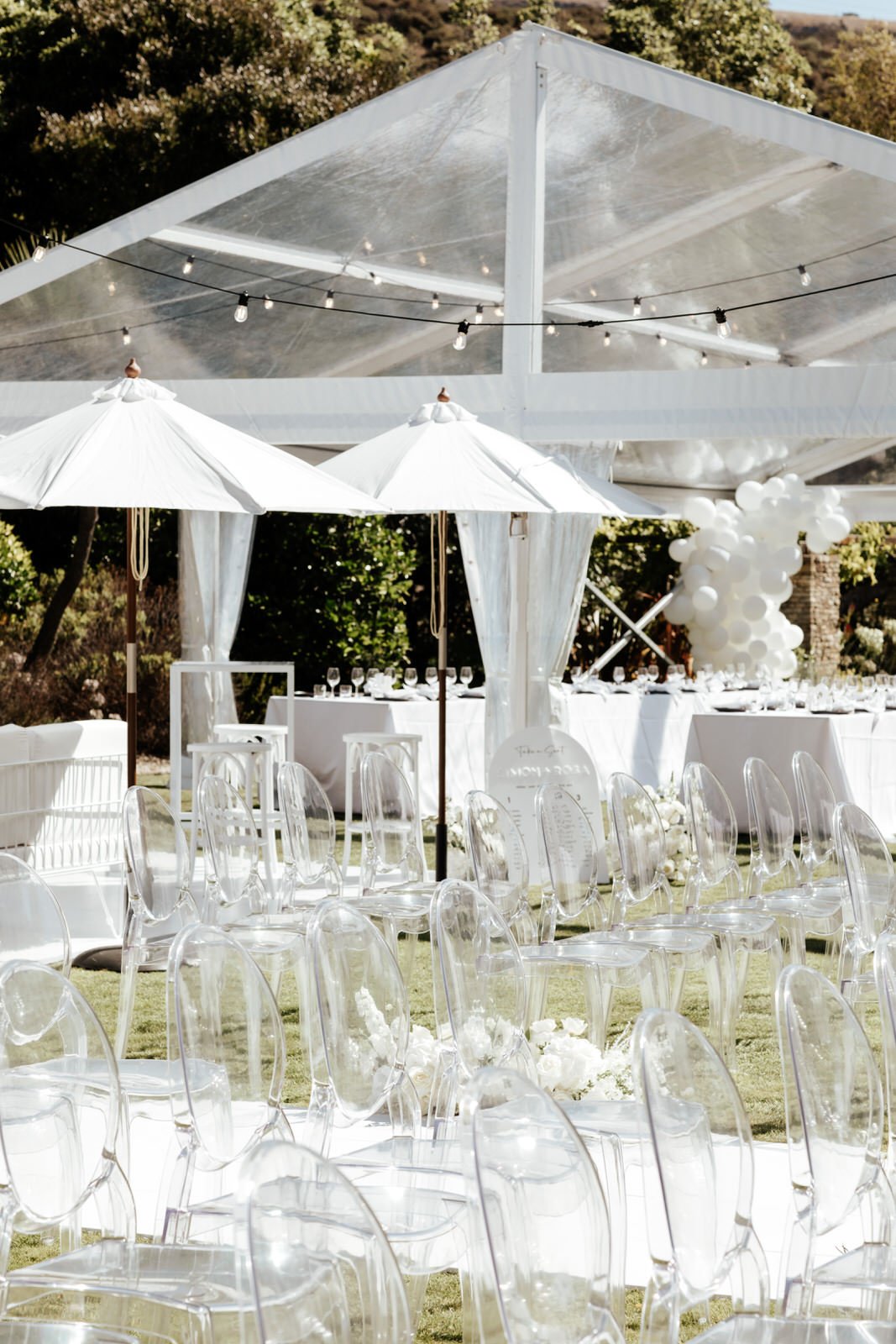 White clear marquee and furniture hire - Truly Yours NZ