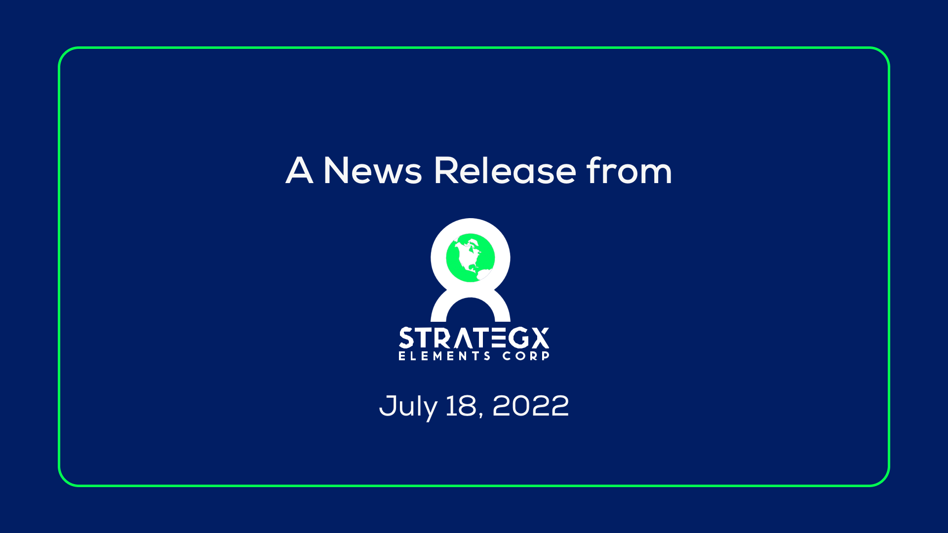 StrategX Announces Results of Annual General Meeting