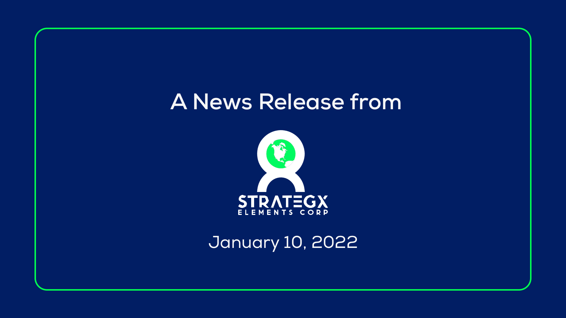 StrategX Elements Corp. Begins Trading on the CSE