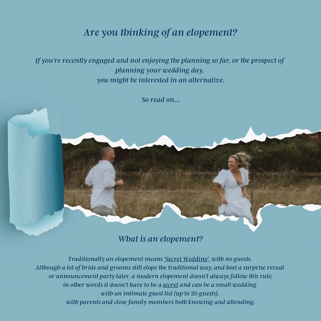 Have you been thinking about an elopement?

I&rsquo;ve had so much fun with elopement&rsquo;s!
If you are imagining the excitement of an intimate, relaxed ceremony where you and your partner are totally &lsquo;at one&rsquo; and in the moment, then he