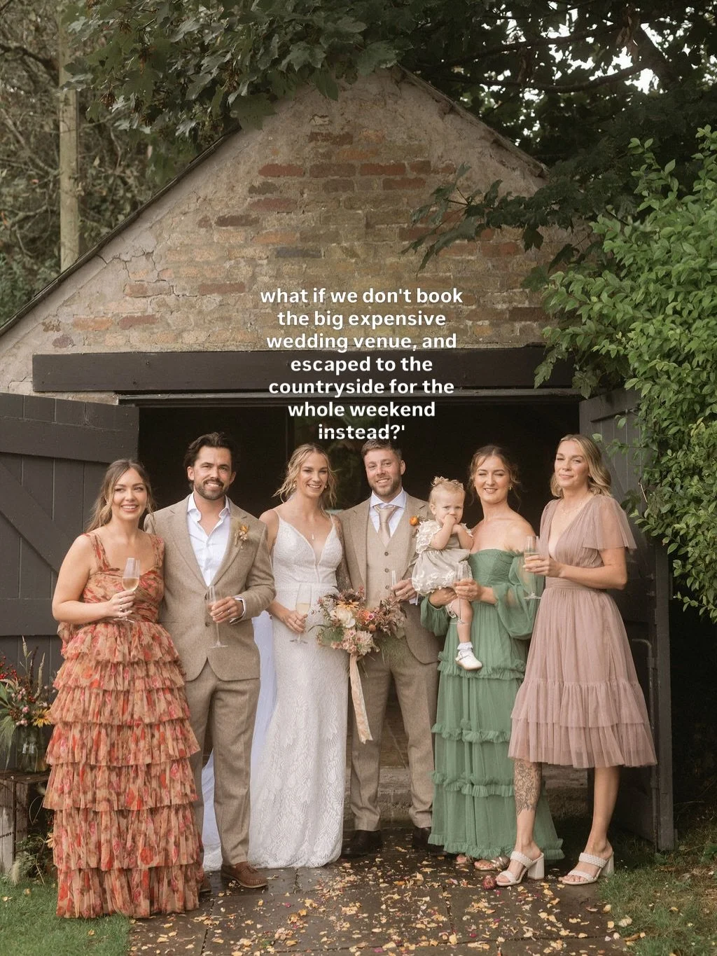 A stunning intimate wedding in the Autumnal Cornish countryside.

A small group of friends, children and dogs and indulging themselves for a wonderful weekend with hot tubs, a private chef and a wedding to celebrate.

Weddings don&rsquo;t have to be 