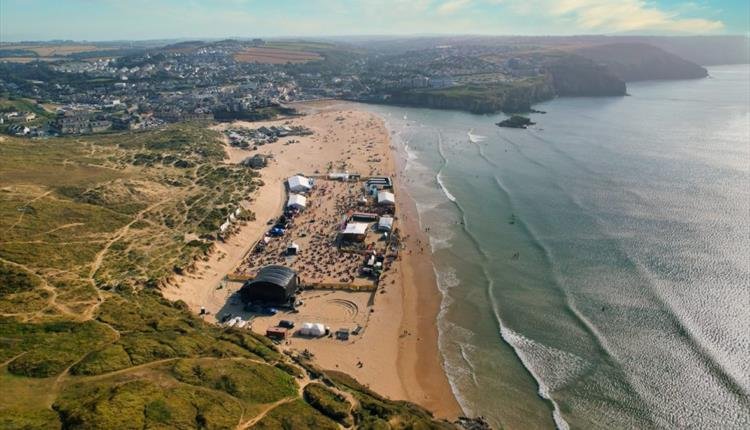 Aerial view of Tunes on the Dunes festival