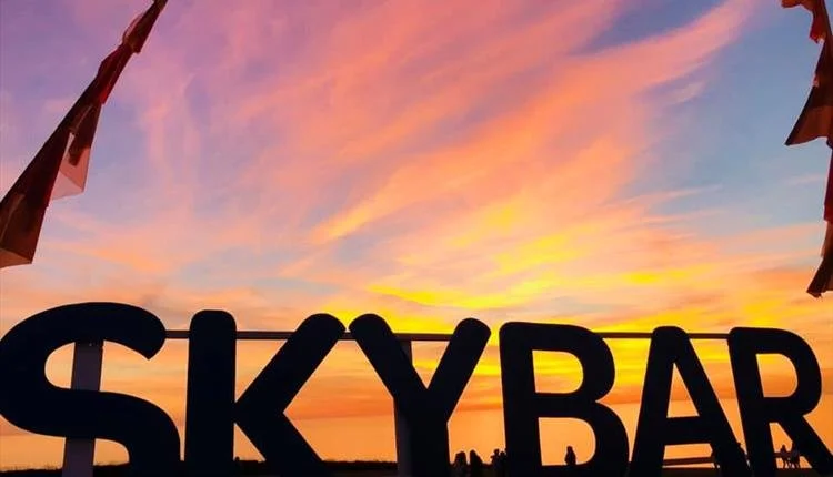 Sky bar, sunset, Cornwall